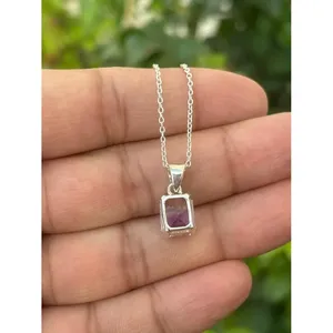 Collier pendentif en améthyste naturelle, argent sterling 925, bijoux en pierres précieuses faits à la main, fournisseur en gros OEM ODM - Product Image 3