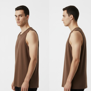 <b>Men</b> cotton tank top OEM factory supplier wholesale custom made sleeveless gym workout <b>vest</b> fitness training casual fashion - Product Image 3