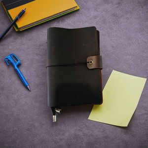 Cuaderno de cuero con acabado antiguo personalizado A6, papel de algodón ecológico, diario recargable, diario de cuero, antiguo hecho a mano - Product Image 2