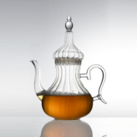 Pichets à boire en verre Théière marocaine résistante à la chaleur Théière à café en verre martelé arabe