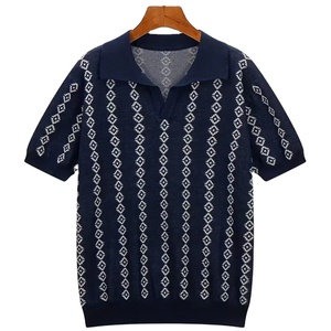 เสื้อเชิ้ตผู้ชายลายแจ็คการ์ด แขนสั้น ผ้าถัก สวมใส่สบาย พรีเมียม สำหรับฤดูร้อน ปรับแต่งได้ น้ำหนักเบา เป็นมิตรกับสิ่งแวดล้อม ระบายอากาศได้ดี - Product Image 1