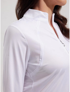 Long Sleeve Quarter Zipper Embroidered Beaded Top Pleated Pocket Skirt Set Men Streetwear <b>Polyester</b> Fleece Outdoor Fitness Golf - Product Image 4