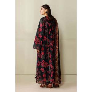Ensemble élégant pour femmes en mousseline de soie brodée à manches longues, 3 pièces, respirant, PR-1276 - Product Image 2