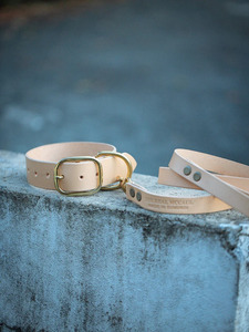 Conjunto de Collar y correa para perro, 38mm de ancho, Natural - Product Image 4