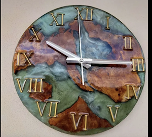Articles de décoration pour la maison en bois époxy de qualité horloge murale époxy pour la décoration de la chambre à coucher et du bureau du salon - Product Image 3