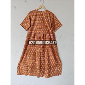 Cổ Điển Hoa In Maxi Dress Handmade Bohemian Trang Phục Bãi Biển Wera Mới Thiết Kế Khối In Bông Ăn Mặc Thoải Mái May Mặc - Product Image 6