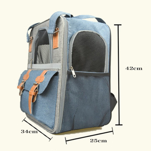 <b>Large</b> Size Foldable Pet Backpack Comfortable Dog <b>Cat</b> <b>Carrier</b> Backpack Breathable Mesh for Small <b>Cat</b> Dog Outdoor Travel - Product Image 5