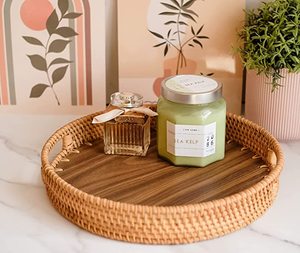 ถาดเสิร์ฟอาหารทำจากไม้หวายทรงกลมขนาดใหญ่ถาดเสิร์ฟอาหารดีไซน์ใหม่ล่าสุดสำหรับใช้ในงานแต่งงาน - Product Image 5