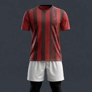 Uniforme de Fútbol a Rayas OEM, Camiseta de Entrenamiento de Fútbol, Conjunto de Pantalones Cortos Deportivos para Correr, Uniforme de Fútbol Estampado - Product Image 2