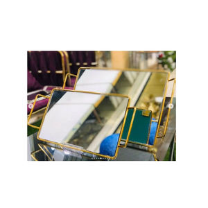 Oval Shape Gold Material Latest Designer <b>Trays</b> High Quality <b>Mirror</b> Platted Table Centerpiece for Home Hotel Suppliers - Product Image 4
