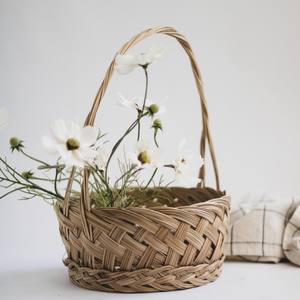 Élégant panier en bambou tissé à la main, panier à manche en bambou, panier de cuisine en rotin, panier cadeau, panier de fleurs pour elle - Product Image 2