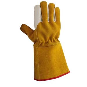Guantes de soldadura de cuero de vaca de diseño personalizado Producto de alta demanda con guantes de material de cuero de vaca duraderos - Product Image 3
