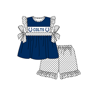 Ensemble Sportif Garçon Bébé : Haut Bleu Marine à Blocs de Couleurs et Short Rayé – Tenue Décontractée d'Été, Design Personnalisé - Product Image 6