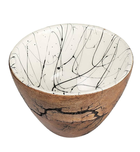 Bol de fruits de pâtes de salade en bois de conception fantaisie avec l'accessoire de ménage étonnant d'émail imprimé au prix concurrentiel - Product Image 6