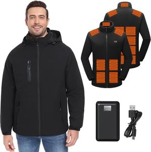 Blouson Bomber Chauffant Électrique USB Imperméable à 8 Zones Chauffantes pour Sports d'Hiver en Plein Air et Alpinisme, Brodé - Product Image 1