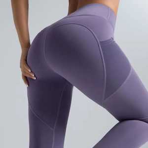 Leggings de Cintura Alta de Spandex y Poliéster, Largos, con Cintura Elástica, Secado Rápido, Transpirables, para Fitness - Product Image 3