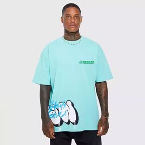 Camiseta de Jersey Lisa Informal de Poliéster/Algodón, Servicio OEM, Estampado Personalizado, Impresión de Logotipo DTG, Cuello Redondo, Camisetas Regulares para Hombre - Product Image 6