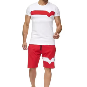 ชุดเสื้อยืดและกางเกงขาสั้นผู้ชายแบบยูนิเซ็กซ์สำหรับฤดูร้อน ขายส่ง ผ้าถักน้ำหนัก 450 กรัม - Product Image 1