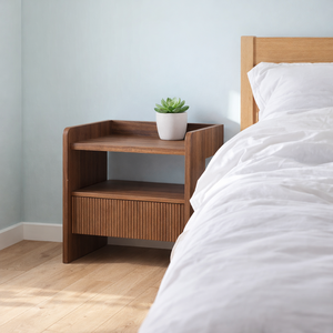 Mesa de Noche Tradicional Convertible de Madera de Teca Sólida de Alta Calidad para Dormitorio, Apartamento, Sala de Estar y Comedor, Muebles para el Hogar - Product Image 1