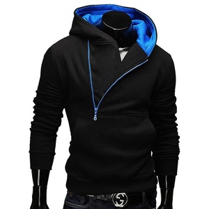 Custom logo Zipper Solid Color Hooded Multiple Pockets <b>Pullover</b> <b>Men</b> Hoodies High Quality Casual Sports Plain Hoodie Set - Product Image 6