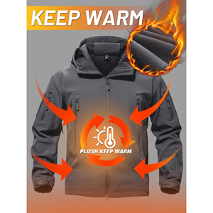 Veste matelassée à capuche imperméable à l'eau avec impression de logo personnalisée pour hommes fermeture à glissière poche en tissu teint pour l'extérieur randonnée - Product Image 3