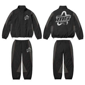 Streetwear sur mesure deux pièces pour hommes, ensemble de survêtement à capuche grande taille, pantalons de survêtement pour l'hiver, vêtements de sport en gros - Product Image 3