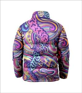 Chaqueta acolchada estampada de lona con revestimiento de primavera Logotipo frontal de descarga Servicio OEM informal de ajuste suelto - Product Image 6