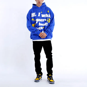 Sudadera con Capucha Extra Grande para Hombre, Diseño Gráfico Bordado, Texto Impreso, Estilo Urbano, Sudadera de Forro Polar, Logotipo Personalizado - Product Image 5