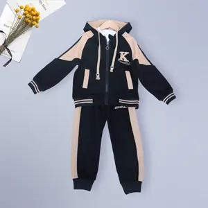 Manufacturers spring new children's clothing 3 pieces knitted long sleeve set kids jackets set baby suit for boy in stock