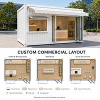 Boutique Modulaire Préfabriquée en Conteneur avec Fenêtre de Service Ouvrable et Porte Pliante en Verre pour Centre Commercial et Commerce de Détail Extérieur – Design Moderne