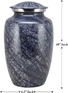 Urne funéraire pour cendres humaines - Magnifique urne funéraire artisanale pour adultes (adulte) Urnes bleues pour cendres - Product Image 2