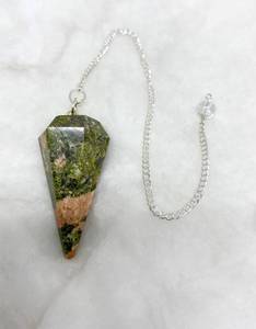 Vente en gros UNAKITE Pendule à facettes en cristal en forme de cône Outil de radiesthésie de guérison Autre artisanat en cristal à vendre Feng Shui de haute qualité - Product Image 4