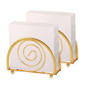 Porte-serviettes design créatif avec arche à 2 fentes, support de mouchoirs en métal plaqué cuivre pour comptoir de restaurant, nouveauté - Product Image 3