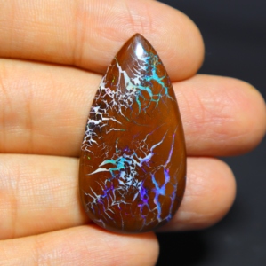 55.00 carats australien Boulder Opale Cabochon naturel chocolat brun violet forme de poire Koroit opale pierres précieuses pierres précieuses en vrac - Product Image 4