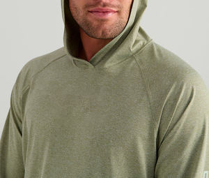 Sweat à capuche vert clair à manches longues pour homme, 100 % polyester, UPF 50, séchage rapide, couleur unie, pull-over, vêtements de pêche - Product Image 6