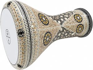 Gawharet El Fan, Tambor Darbuka Doumbek Geométrico de 17.5 Pulgadas con Incrustaciones de Madreperla y Diamantes en Forma de Estrella, Percusión Egipcia - Product Image 6
