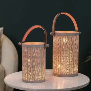 Hot Selling Metal Moroccan Style Votive Candle Holder with Custom Cutwork Design and Leather Handle for Home Decorations - Product Image 2