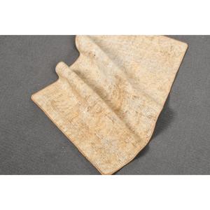 Vintage Turkish Rug, Small 1.6x2.8 ft (50x86 cm) Rug, <b>Brown</b> Southwestern <b>Wool</b> Rug - Product Image 4