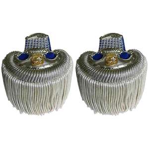 Épaulettes de haute qualité brodées à coudre en tissu, épaulettes dorées en fil de laine avec frange pour la marche - Product Image 2