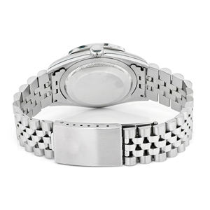 Montre à quartz en acier inoxydable carrée de luxe personnalisée en moissanite avec cadran en verre, résistante à l'eau, bracelet en or jaune - Product Image 5