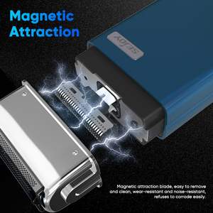 Rasoir électrique portable pour hommes, double lame dentelée, tête magnétique, bande lumineuse LED, étanche IPX7 pour le corps - Product Image 4