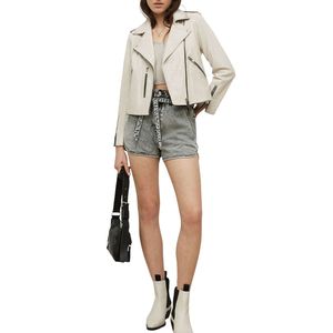 Veste en cuir véritable pour femme, manches longues, col montant, design tricoté, haute qualité, vente chaude automne-hiver - Product Image 3