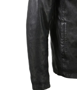 Logo personnalisé Veste en cuir coupe-vent Vestes d'hiver à la mode pour hommes Vestes en cuir de mouton véritable pour hommes - Product Image 2