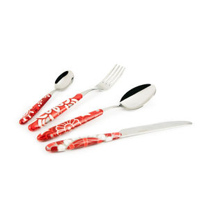 Ensemble de couverts en acier inoxydable plaqué or et argent intemporel de 7 pièces poignées uniques parfaites pour les repas de luxe de tous les jours - Product Image 3