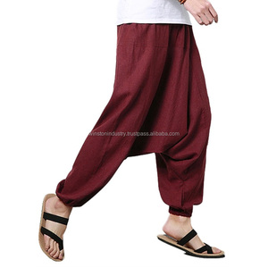 กางเกงฮาเร็มทรงหลวมแบบ unisex เอวต่ำ มีเชือกผูก ปรับได้ตามต้องการ - Product Image 3