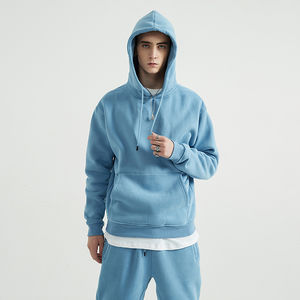 Vente en gros de vêtements de sport d'hiver personnalisables, sweat à capuche surdimensionné en dentelle, cordons 100% coton, sweat court pour femmes et hommes - Product Image 5