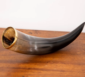 Long Drinking Horn With Stand Viking Drinking Mugs, Anniversary Gift, Husband Gifts, Couples Gift, Christmas Gifts - Product Image 1