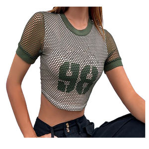 Camiseta de Malla Transpirable y Cómoda para Mujer, Cuello en V, Manga Corta, Servicio OEM, Secado Rápido y Duradero - Product Image 2