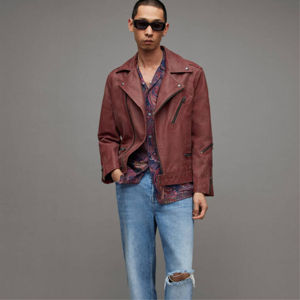 2025 nouveautés fermeture éclair quatre poches extérieures en peau de mouton décontracté en cuir hommes décontracté col montant Original en cuir Biker vestes - Product Image 2