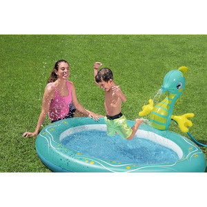 Piscine gonflable pour enfants avec douche hippocampe et jeux aquatiques - Product Image 3